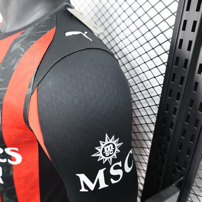 2025-26 AC Milan Home Long Sleeve Player Version Jersey - Men's