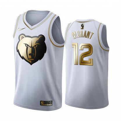 Ja Morant# 12 Platinum Edition  Embroidered Jersey