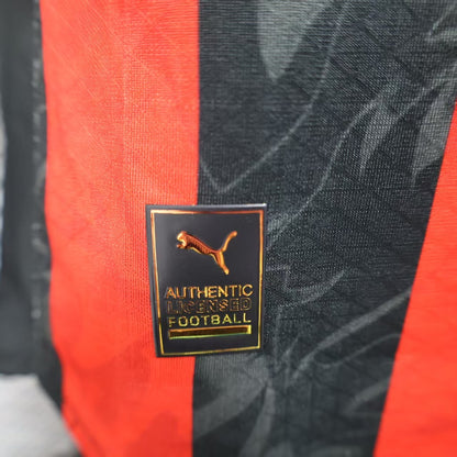 2025-26 AC Milan Home Long Sleeve Player Version Jersey - Men's