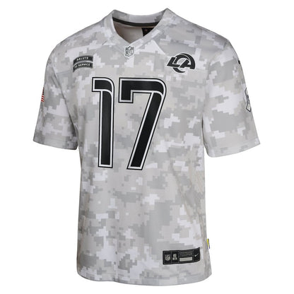 Puka Nacua #17 Los Angeles Rams Arctic Camo 2024 Salute to Service YOUTH Jersey - National Football League 2024