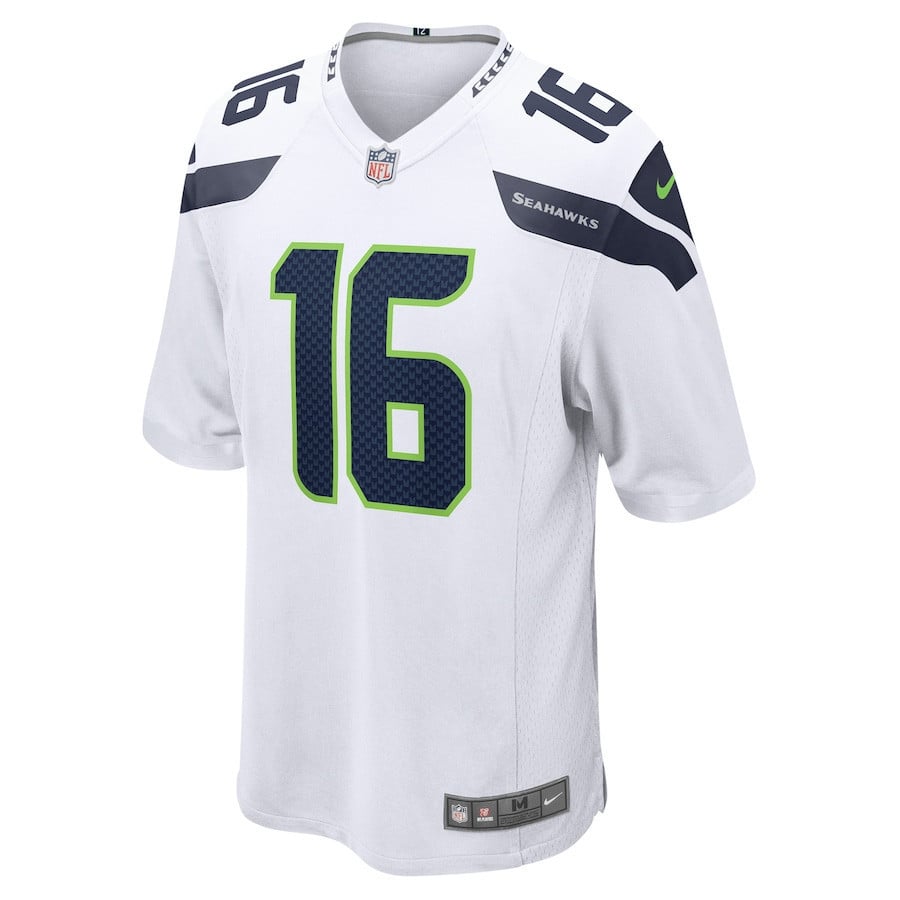Tyler Lockett 16 Seattle Seahawks Men Game Jersey - White