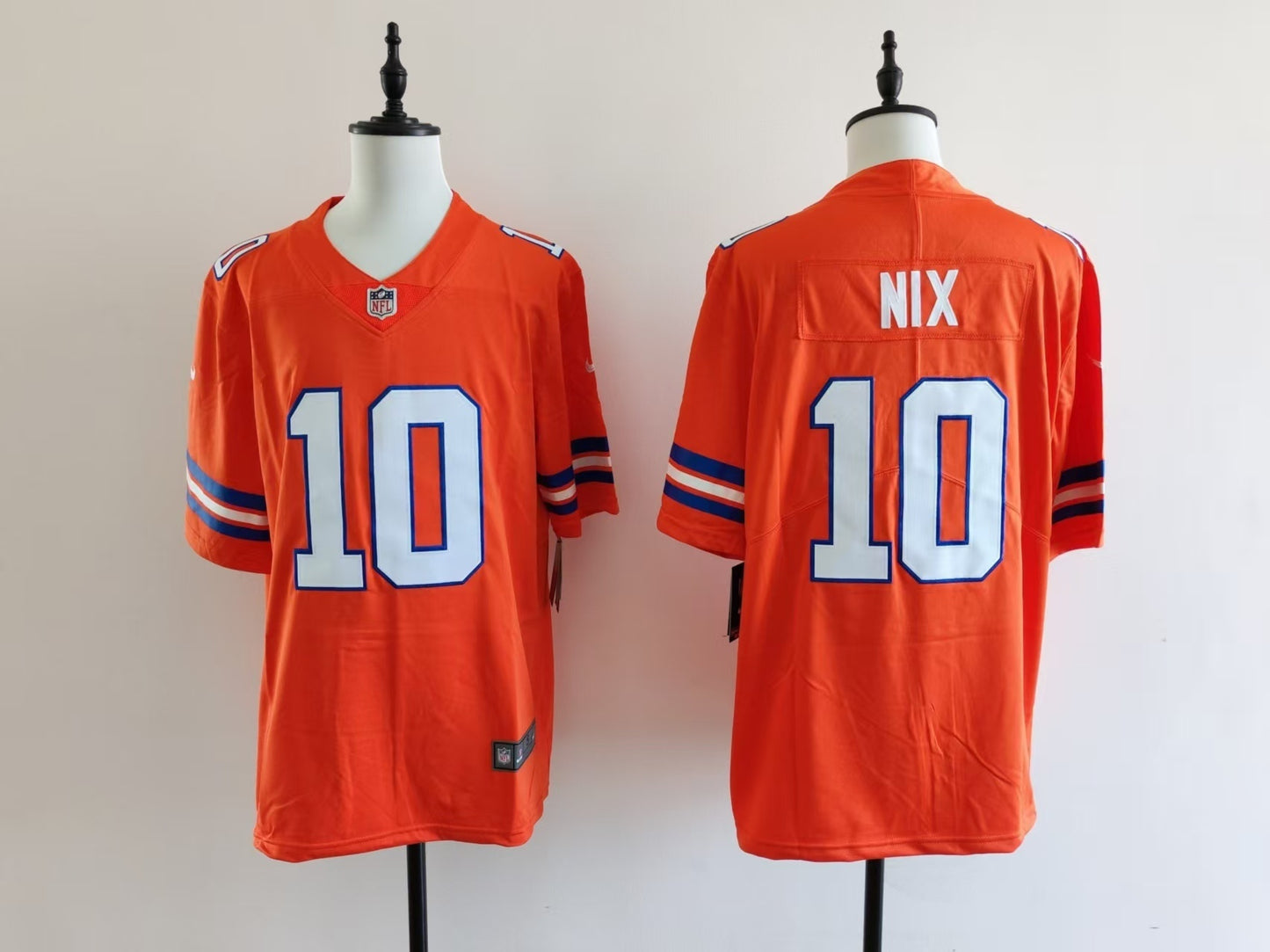 Men's Denver Broncos Bo Nix Jersey-Orange