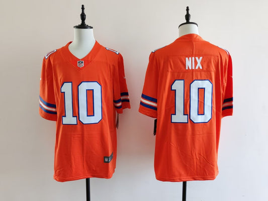 Men's Denver Broncos Bo Nix Jersey-Orange