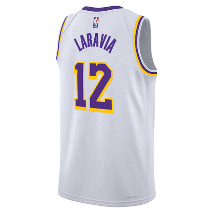 Los Angeles Lakers Nike Association Edition Swingman Jersey - White - Jake LaRavia