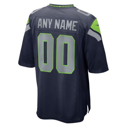 Men's Seattle Seahawks Nike College Navy Super Bowl LX Patch Custom Game Jersey