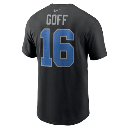 Men's Detroit Lions Jared Goff Nike Black Name & Number T-Shirt