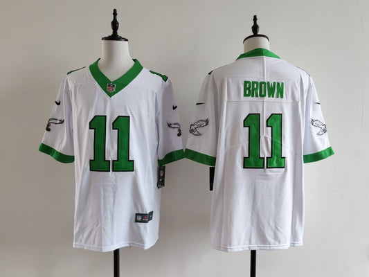 Men's Philadelphia Eagles A.J. Brown Nike Jersey-White with green printing