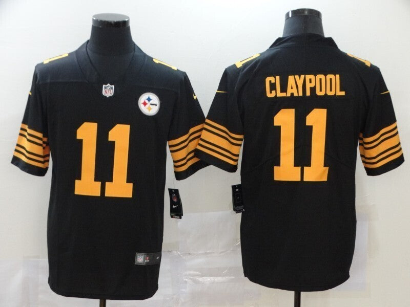 Men's Pittsburgh Steelers Chase Claypool Nike Jersey -  Black-yellow numbers