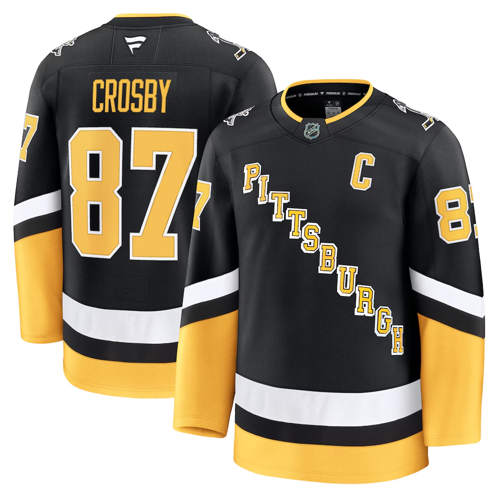 Men's Pittsburgh Penguins Sidney Crosby #87 Black Alternate Premium Player Jersey