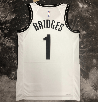 Mikal Bridges Brooklyn Nets Fanatics  #1 White2023-2024 season Jersey