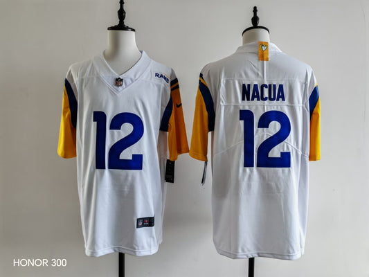 Men's San Louis Rams Puka Nacua Jersey-White