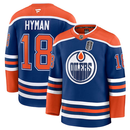 Men's Edmonton Oilers Zach Hyman Fanatics Royal 2025 Stanley Cup Final Home Premium Jersey