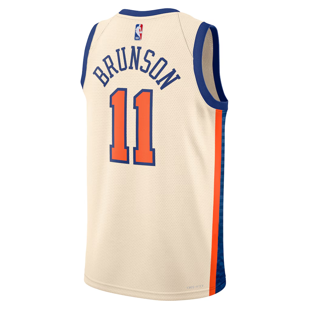 New York Knicks Jalen Brunson Nike Cream 2025/26 Swingman Jersey - City Edition