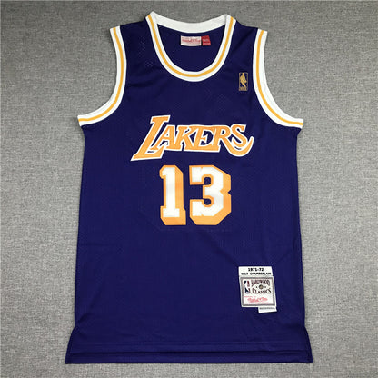 Wilt Chamberlain #13 Los Angeles Lakers 1971-72 Throwback Jersey