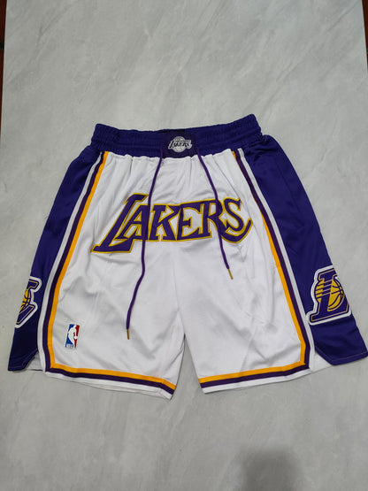 JUST DON Los Angeles Lakers White Pocket Shorts
