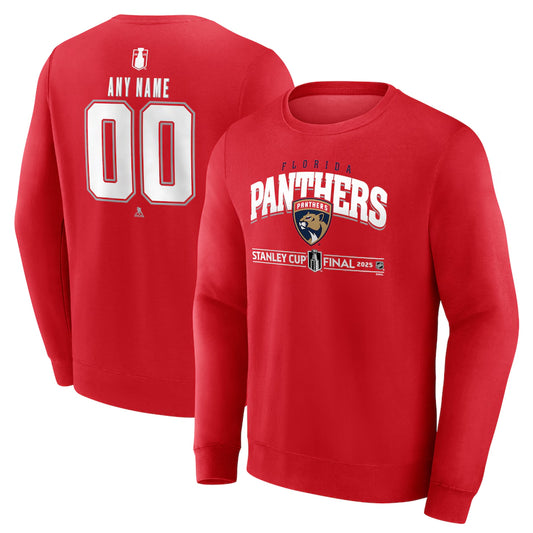 Men's Florida Panthers Red 2025 Stanley Cup Final Custom Fleece Pullover Sweat shirt