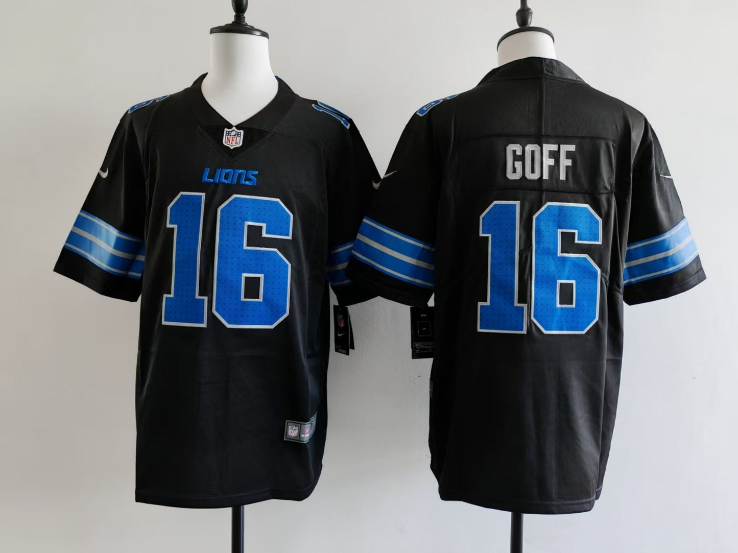 Men's Detroit Lions Jared Goff Jersey -  Black