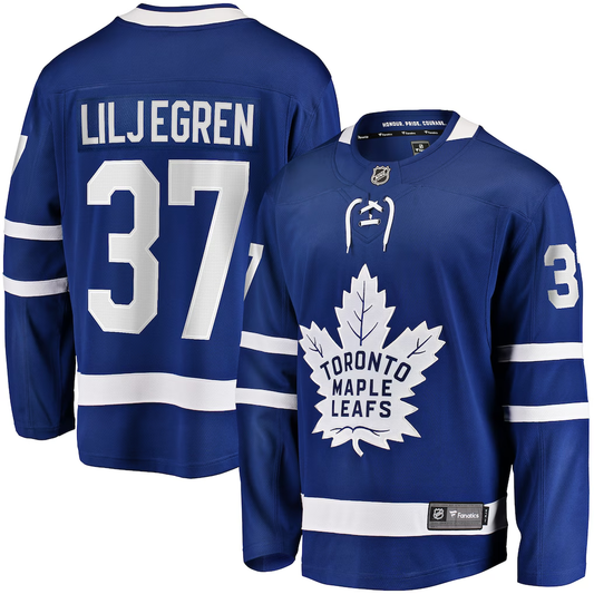 Men's Toronto Maple Leafs Timothy Liljegren #37 Blue Home Breakaway Player Jersey
