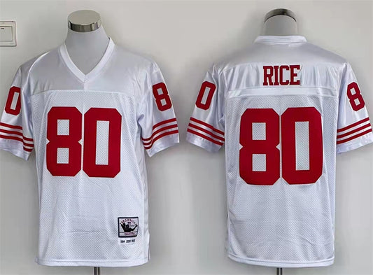 San Francisco 49ers  White Vintage#80  RICE Jersey