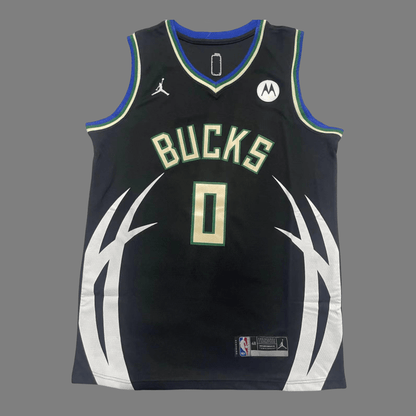 Damian Lillard Milwaukee Bucks Men's Black2023-2024 season Jersey