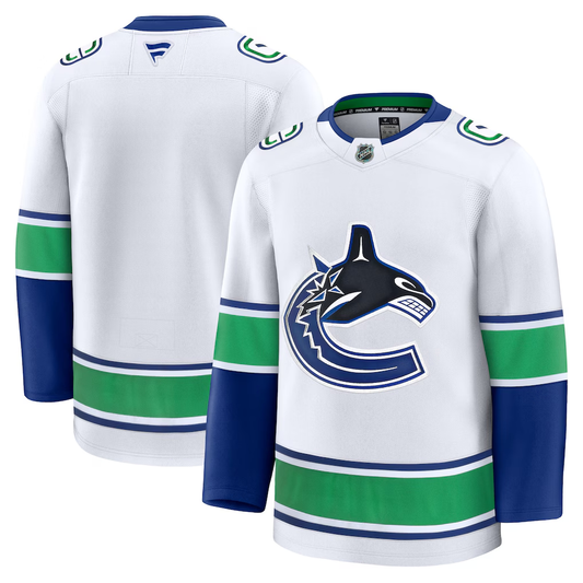 Men's Vancouver Canucks White Away Premium Blank Jersey