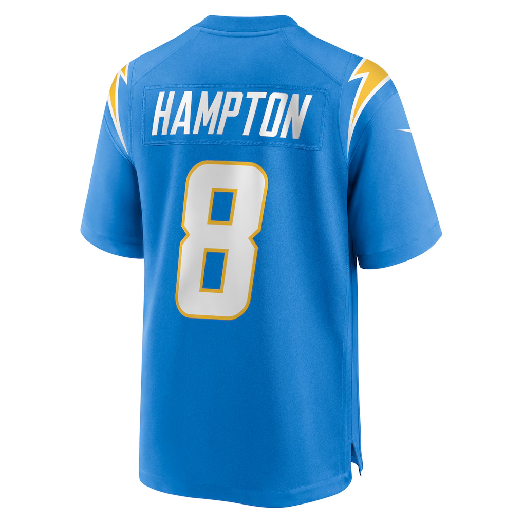 Men's Los Angeles Chargers Omarion Hampton Nike Powder Blue 2025 NFL Draft First Round Pick Game Jersey