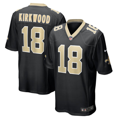 Keith Kirkwood New Orleans Saints Nike Team Game Jersey -  Black