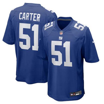 New York Giants Abdul Carter Nike Royal 2025 NFL Draft First Round Pick Game Jersey