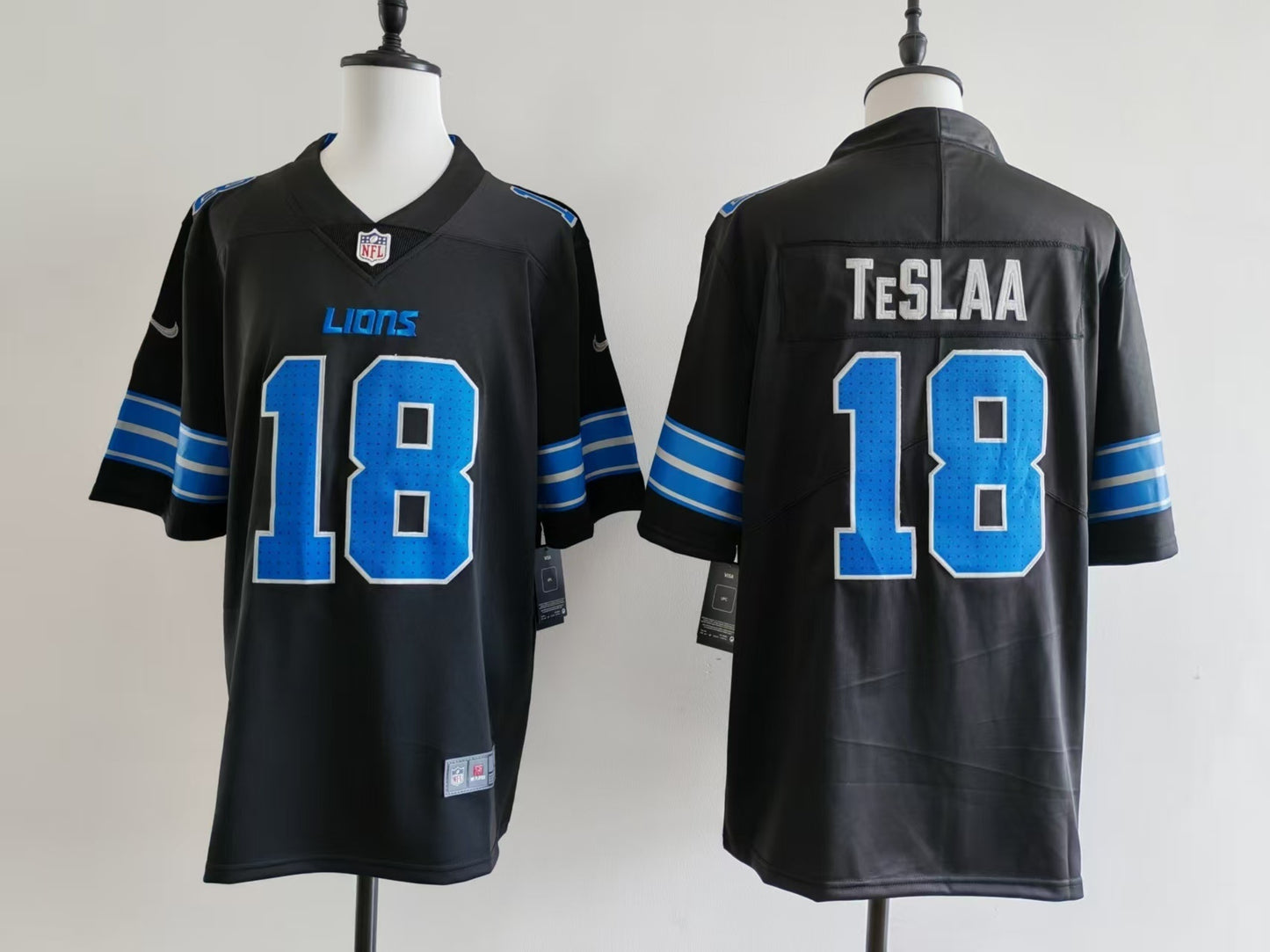 Men's Detroit Lions Isaac TeSlaa Jersey -  Black