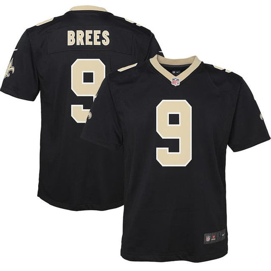 Drew Brees 9 New Orleans Saints YOUTH Team Color Game Jersey - Black