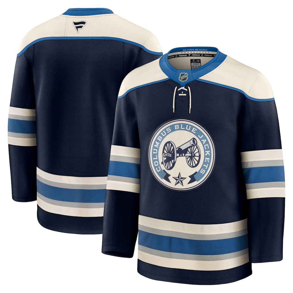 Men's Columbus Blue Jackets Navy Alternate Premium Blank Jersey