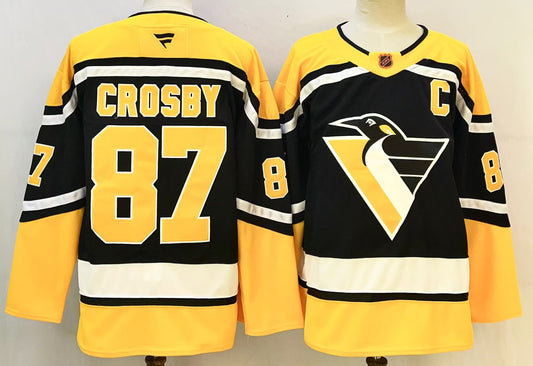 Men's Pittsburgh Penguins Sidney Crosby #87 Black Breakaway Player Jersey