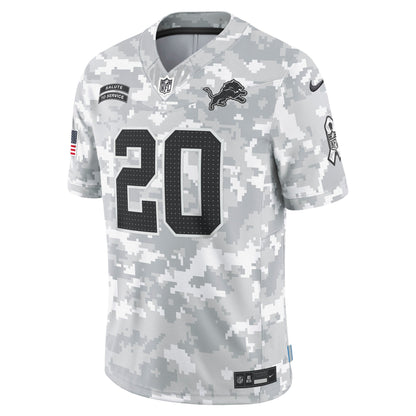 Barry Sanders Detroit Lions Nike 2024 Salute to Service Retired   Limited Jersey - Arctic Camo
