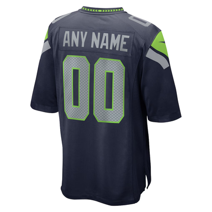 Custom Seattle Seahawks College Navy Game Jersey