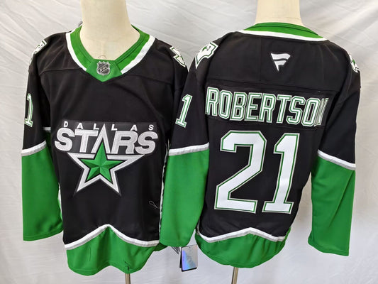 Men's Dallas Stars Jason Robertson #21  Black Premium Player Jersey
