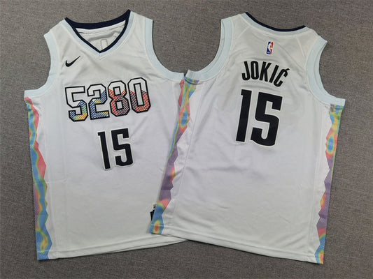 Youth Nikola Jokić Denver Nuggets #15 City Edition Embroidered  Jersey