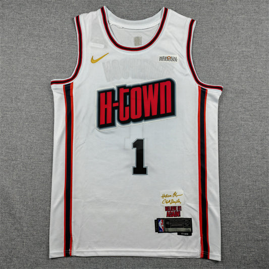 Houston Rockets Amen Thompson #1 2025 City Edition Swingman Jersey - Embroidered