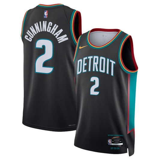 Detroit Pistons Cade Cunningham Nike Charcoal 2025/26 Swingman Jersey - City Edition