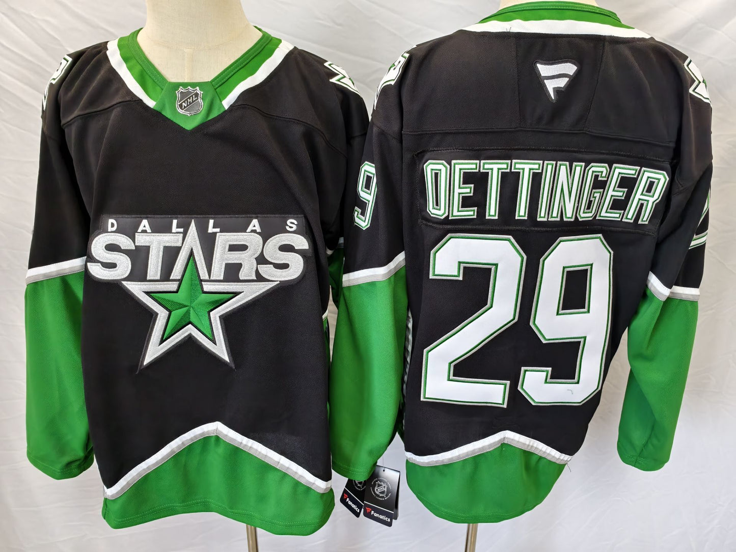 Men's Dallas Stars Jake Oettinger #29  Black Premium Player Jersey