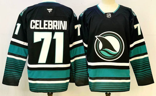 Men's San Jose Sharks Macklin Celebrini #71 Black Player Jersey