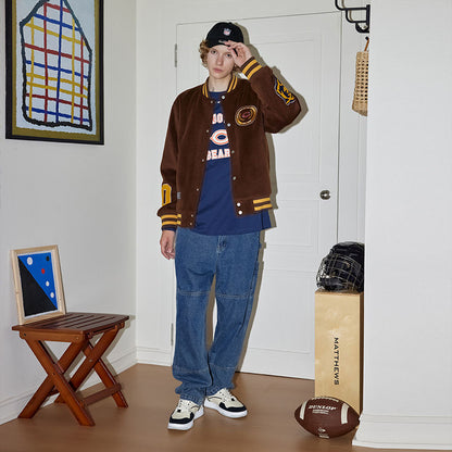 Chicago Bears American Vintage Jacket Brown Embroidered Coat