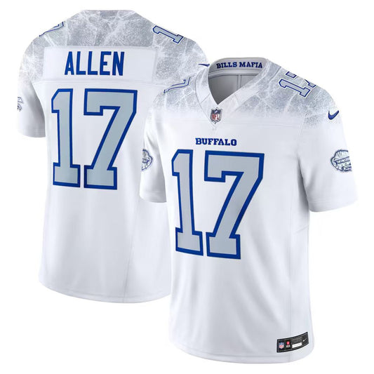 Men's Buffalo Bills Josh Allen Nike White 2025 Rivalries Collection Game Jersey