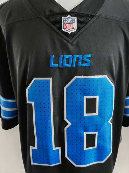 Men's Detroit Lions Isaac TeSlaa Jersey -  Black