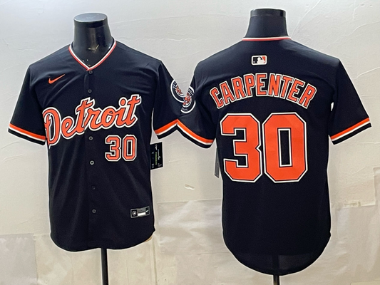 Men's Detroit Tigers Kerry Carpenter #30 Black Alternate Stadium Jersey