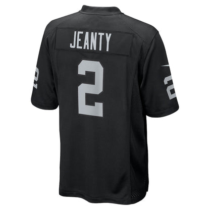 Men's Las Vegas Raiders Ashton Jeanty Nike Black 2025 NFL Draft First Round Pick Game Jersey