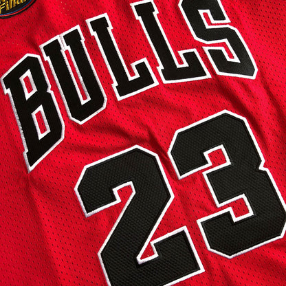 Michael Jordan Chicago Bulls 23 Red -Retro Dense Embroidery
