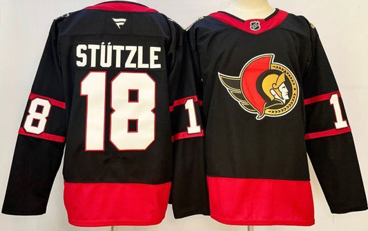 Men's Ottawa Senators Tim Stutzle #18 Black Home Breakaway Jersey