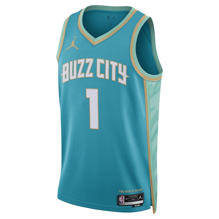 Charlotte Hornets LaMelo Ball Jordan  Teal2023-2024 season Jersey - City Edition