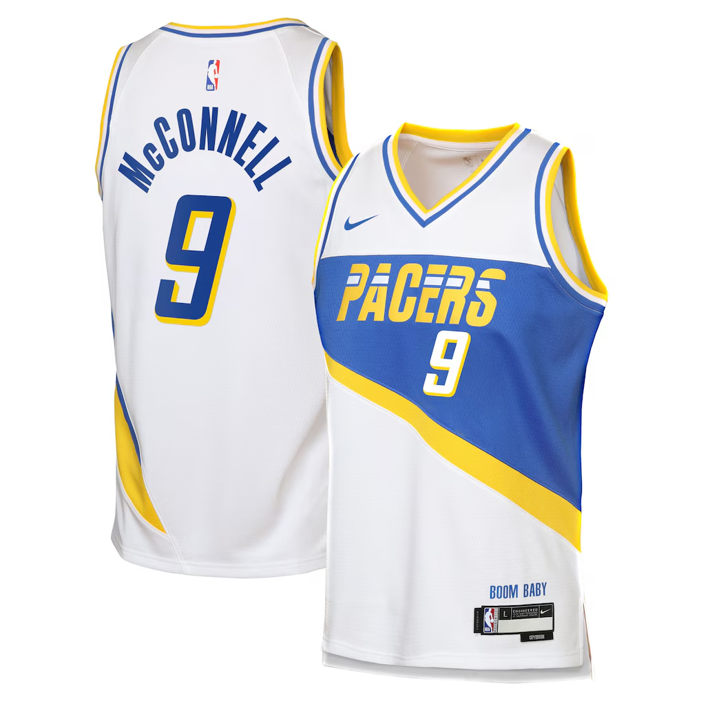 Youth Indiana Pacers T.J. McConnell Nike White 2025/26 City Edition Swingman Jersey