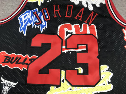 Chicago Bulls Michael Jordan #23 1997-98 Graffiti Edition Throwback — Embroidered Jersey